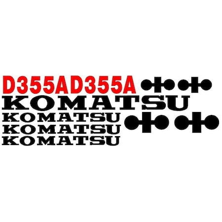 Aftermarket Komatsu Dozer D355A Decal Set KOMD355ADECALSET